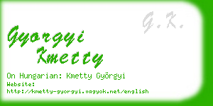 gyorgyi kmetty business card