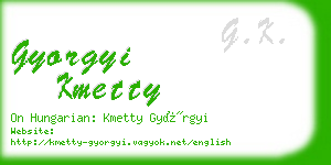 gyorgyi kmetty business card